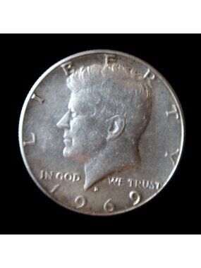 1969-D Kennedy Half Dollar 40% Silver US Mint State 50c Coin Vintage Denver